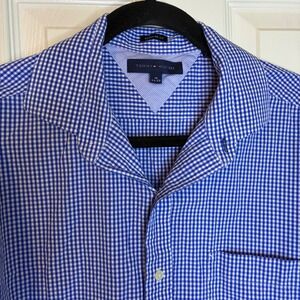 Tommy Hilfiger Gingham Dress Shirt Button Down Long Sleeve 34/35 Regular Fit 16